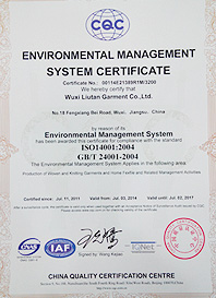 ISO14001：2004证书（英文）