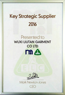 今日头条！刘潭服装被评为“Key Strategic Supplier 2016”