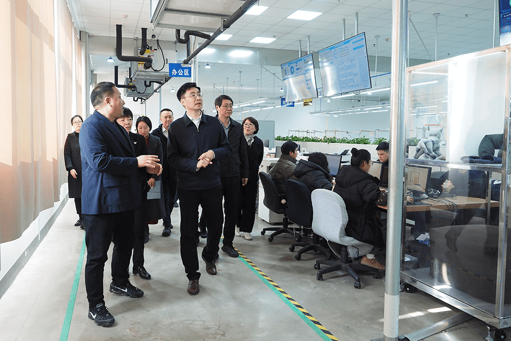 热烈欢迎无锡市副市长孙玮带队莅临刘潭服装参观指导工作